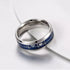 Men's 8mm Tungsten Blue Heartbeat Pattern Carbon Fiber Comfort-Fit Wedding Band